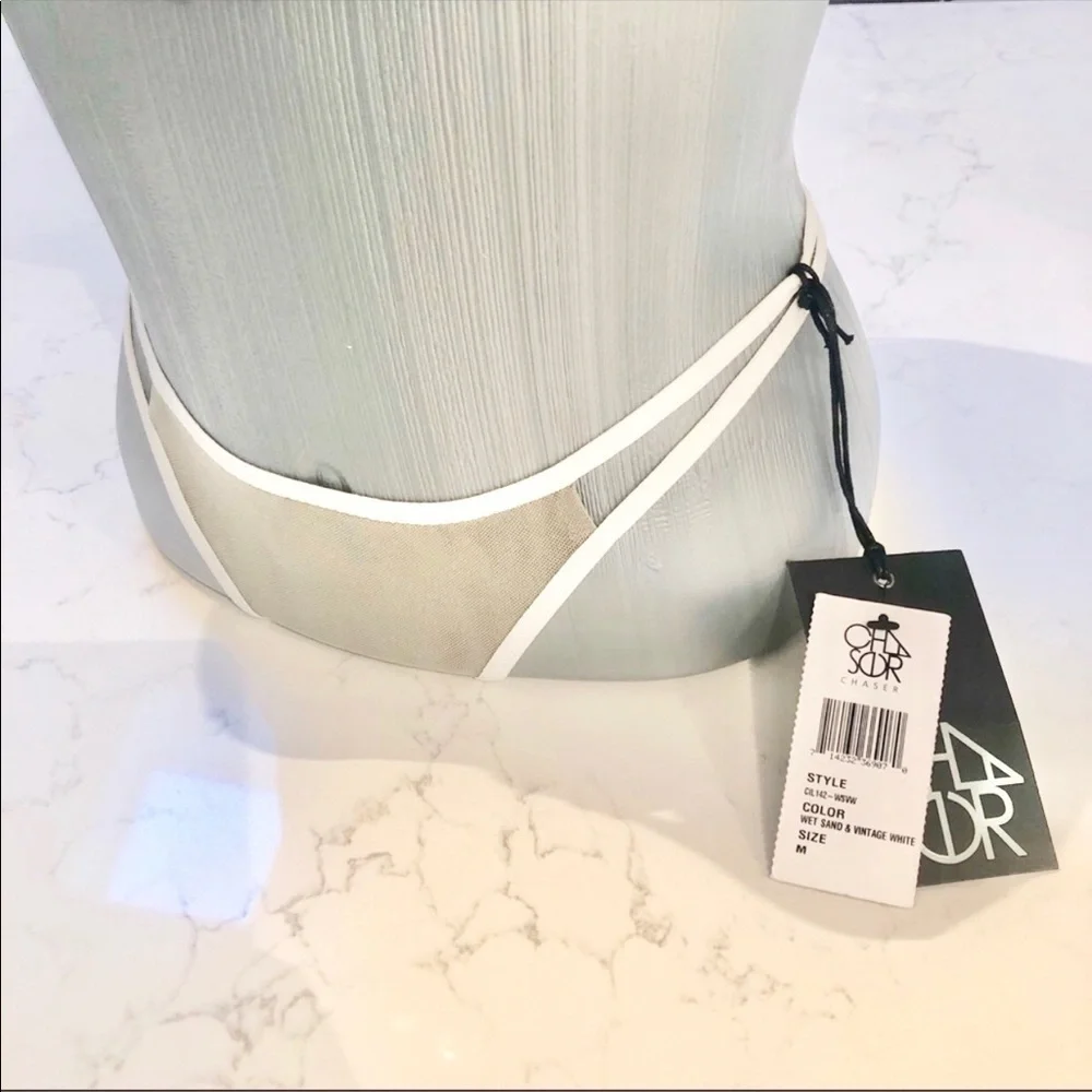 CHA SOR Chaser Wet And Sand & Vintage white  Mesh Tong Panties - Picture 4 of 4